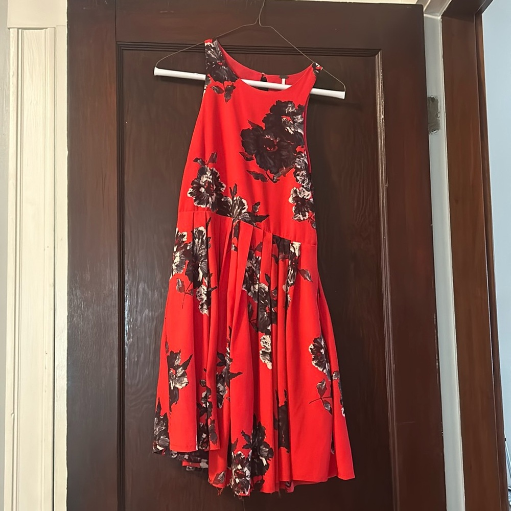 Free People Red Floral Dress